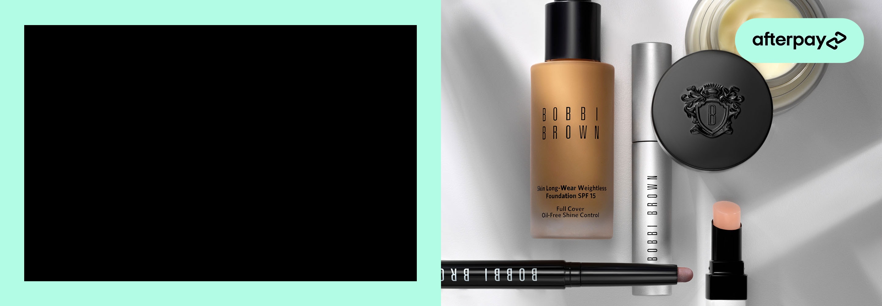 Selection of bestselling Bobbi Brown products over a grey background