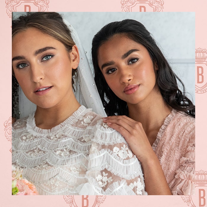 Image containing Bride and Bridesmaid, showcasing the 'Bridesmaid' makeup look